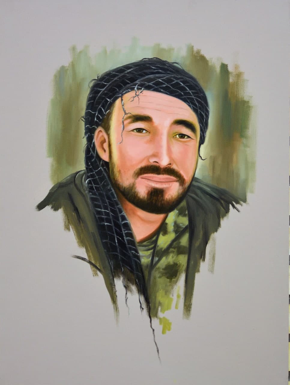 نقاشی چهره شهید موسی حسنی